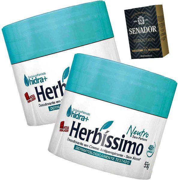 Kit 2 Desodorante Herbíssimo Creme 55G