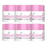Kit Desodorante Herbíssimo Creme Antitranspirante Bioprotect Hibisco 55G com 6 unidades