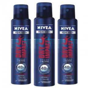 Kit Desodorante Nivea Aerosol Dry Impact Masculino Leve 3 Pague 2 150ml