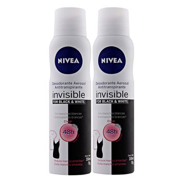 Kit Desodorante Nivea Aerosol Invisible Black&White Clear 91g 2 Unidades com 50% de Desconto no Segundo