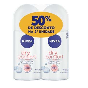 Kit Desodorante Nivea Roll On Dry Comfort 50ml 2 Unidades com 50% de Desconto no Segundo