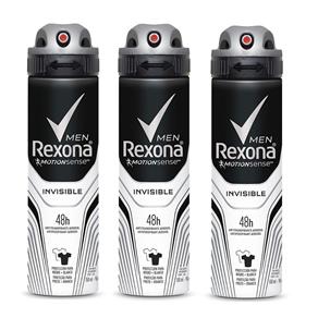 Kit Desodorante Rexona Aerosol Invisible 90G 3 Unidades