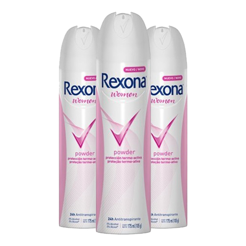 Kit Desodorante Rexona Aerosol Powder Feminino 105 Ml 3 Unidades