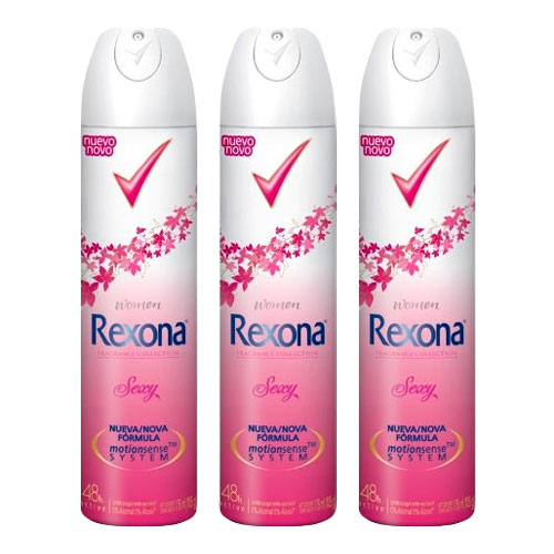Kit Desodorante Rexona Aerosol Sexy Feminino 175ml 3 Unidades