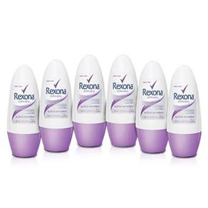 Kit Desodorante Rexona Roll On Active Emotion Feminino 50ml 6 Unidades