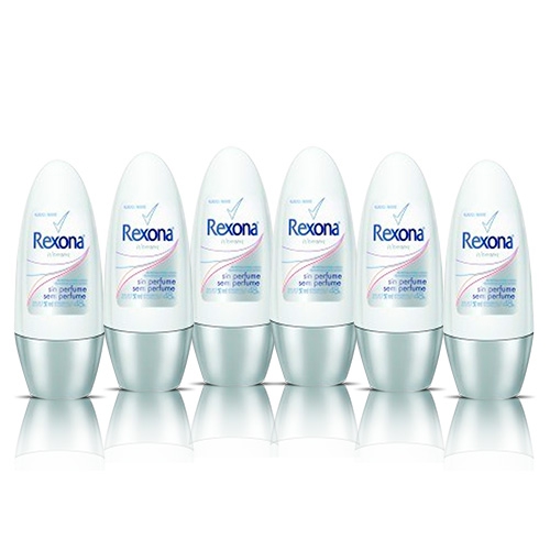 Kit Desodorante Rexona Roll On Sem Perfume Feminino 50ml 6 Unidades