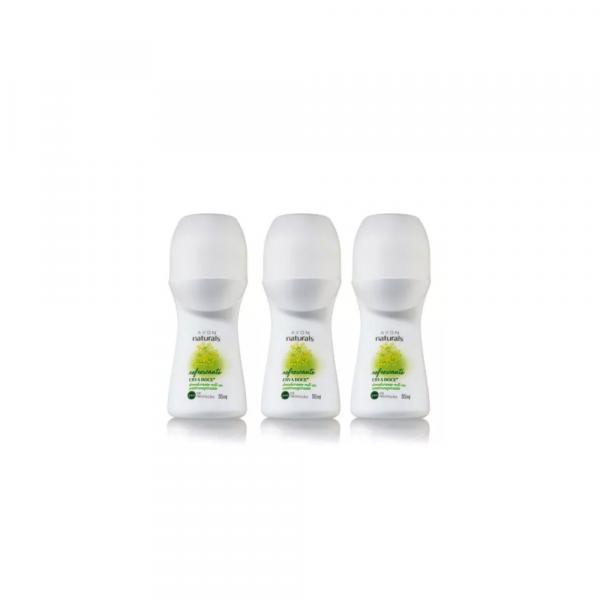 Kit Desodorante Roll-On Antitranspirante 50ml - Erva Doce - 3 Unidades - Naturals