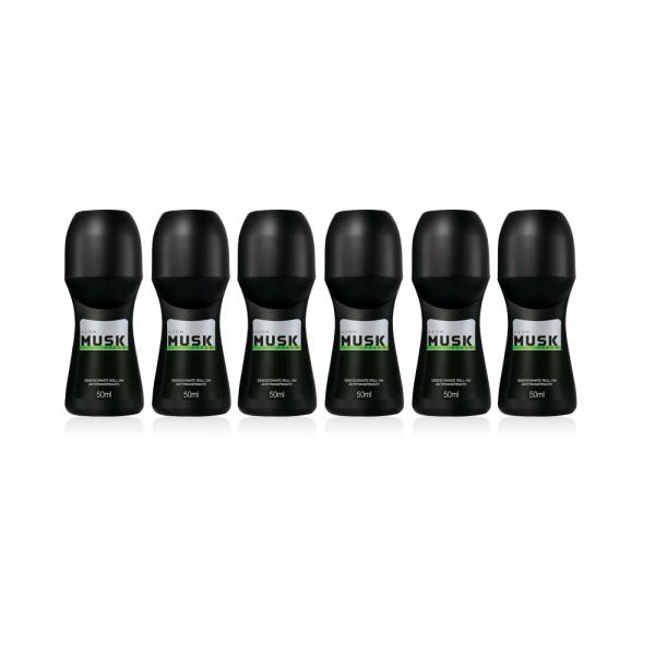 Kit Desodorante Roll-On Antitranspirante Musk Fresh 50ml - 6 Unidades