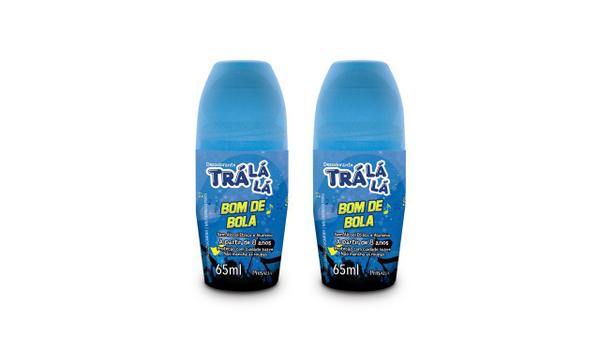 Kit Desodorante roll-on Trá Lá Lá Kids Bom de Bola 65ml c/ 2 unidades