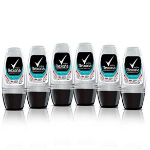 Kit Desodorante Rollon Rexona Antibacteriano Fresh 50ml 6 Unidades