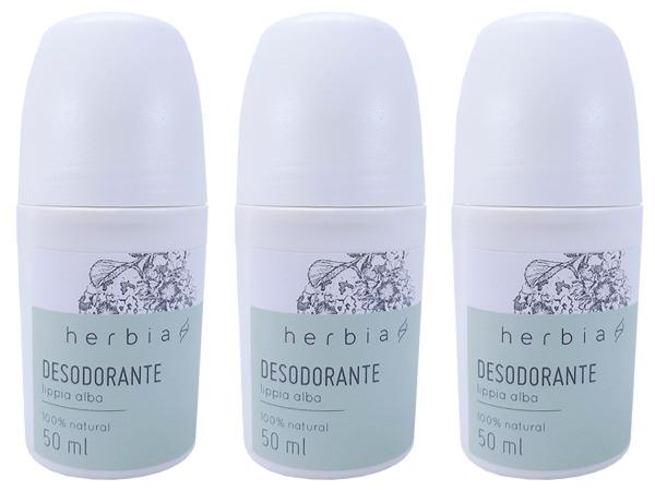 Kit 3 Desodorante Sem Aluminio Vegano Lippia Herbia 50ml
