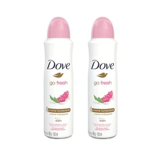 Kit 2 Desodorantes Aerossol Antitranspirante Dove Go Fresh Romã e Verbe 150ml - 50% Off 2ªun