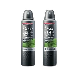 Kit 2 Desodorantes Aerossol Antitranspirante Dove Men Minerais + Sálvia 150ml