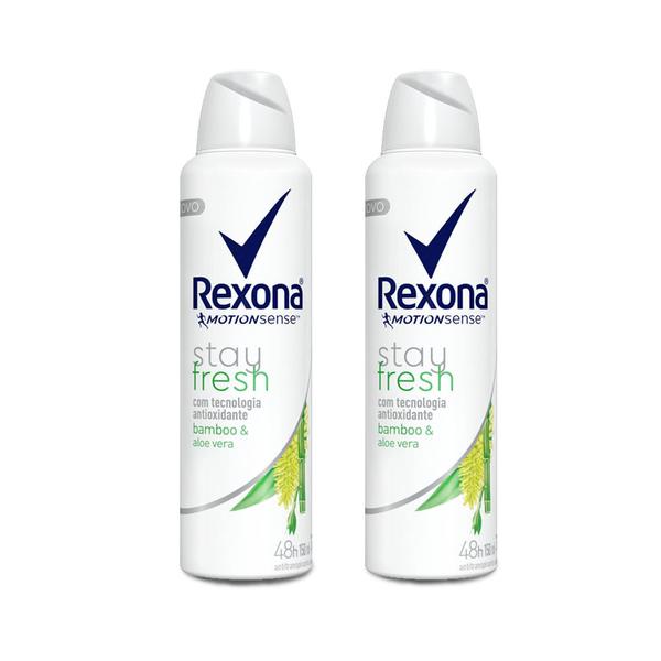 Kit 2 Desodorantes Aerossol Antitranspirante Rexona Bamboo 150ml - 50% OFF 2UN