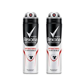 Kit 2 Desodorantes Aerossol Antitranspirante Rexona Men Invisible Antibacteriano 150ml