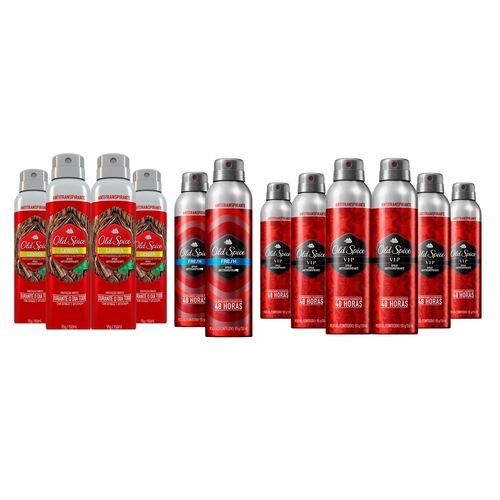 Kit Desodorantes Antitranspirante Old Spice 150mL com 2 Fresh + 4 Lenha + 6 Vip
