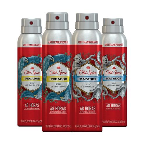 Kit Desodorantes Antitranspirante Old Spice 150mL com 2 Matador e 2 Pegador