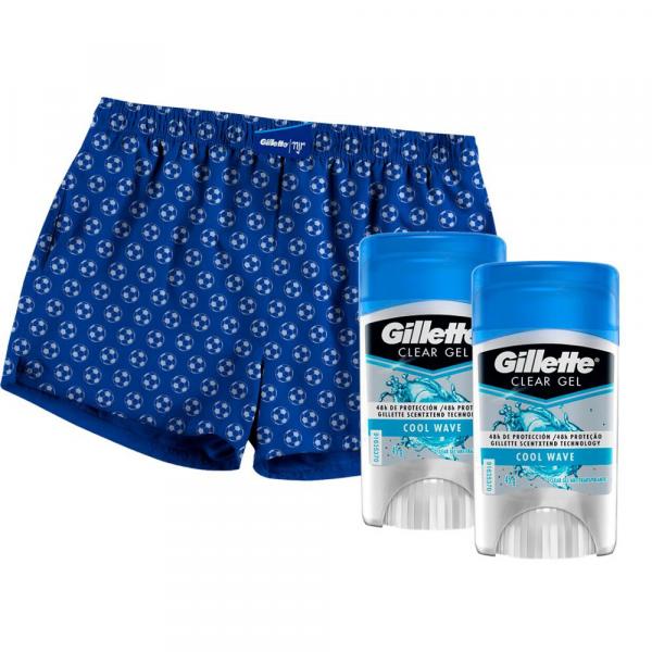 Kit 2 Desodorantes Gillette Antitranspirante Clear Gel Cool Wave 45g + Samba Canção Tam U