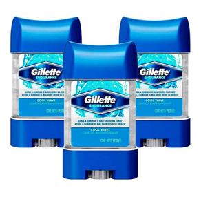 Kit 3 Desodorantes Gillette Antitranspirante Clear Gel Cool Wave 82G