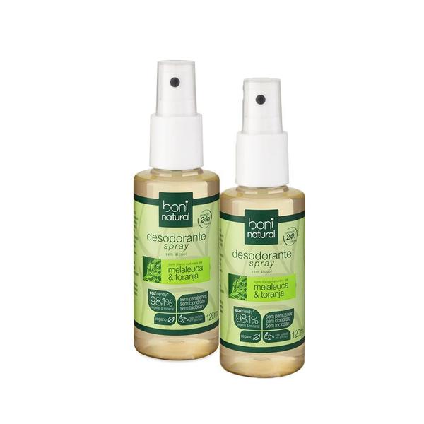Kit 2 Desodorantes Spray Boni Natural Melaleuca e Aloe Vera 120ml