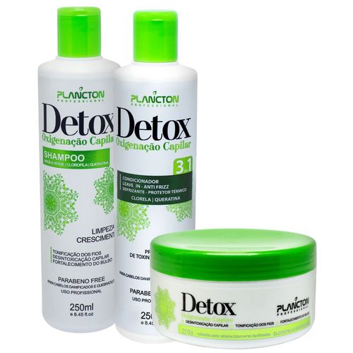Kit Detox - 250g - Oxigenação Capilar ( Shamp. + Cond. + Máscara ) - Plancton Professional