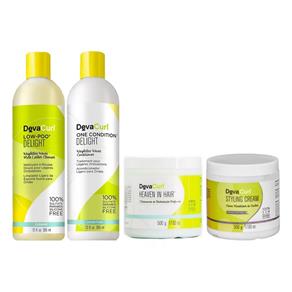 Kit Deva Curl Delight Low Poo, One Condition - 355ml + Styling Cream, Heaven In Hair - 500g