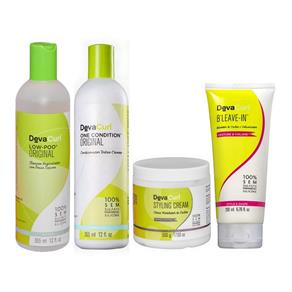 Kit Deva Curl Low Poo, One Condition - 355Ml + Styling Cream - 500G + Bleave-In - 200Ml