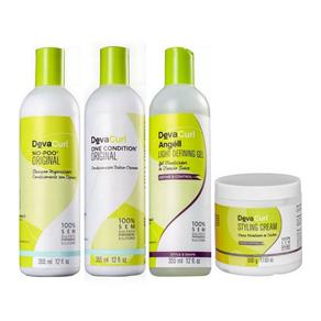 Kit Deva Curl no Poo, One Condition, Angéll - 355ml + Styling Cream - 500g