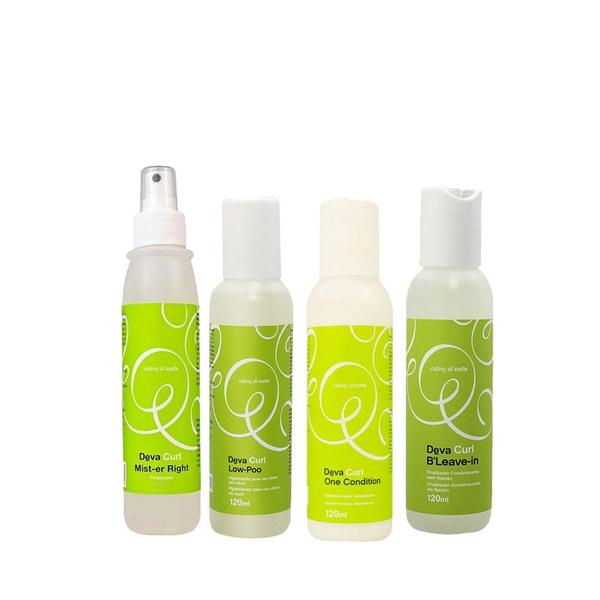 Kit Deva Curl Shampoo Low Poo+Condicionador One Condition+Ativador BLeave-in TextureVolume+Finalizador Mist-er Right