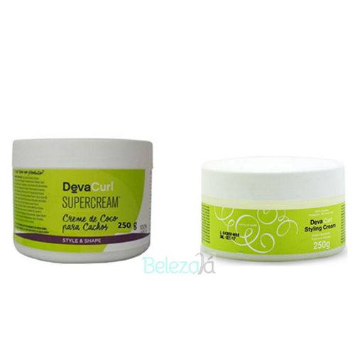 Kit Deva Curl Styling Cream Creme para Cachos 250gr + Deva Curl Supercream para Cachos 250g