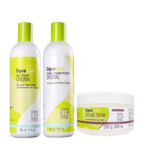 Kit Deva Shampoo No-Poo +One Condition 2x355ml +Styling Cream 250g