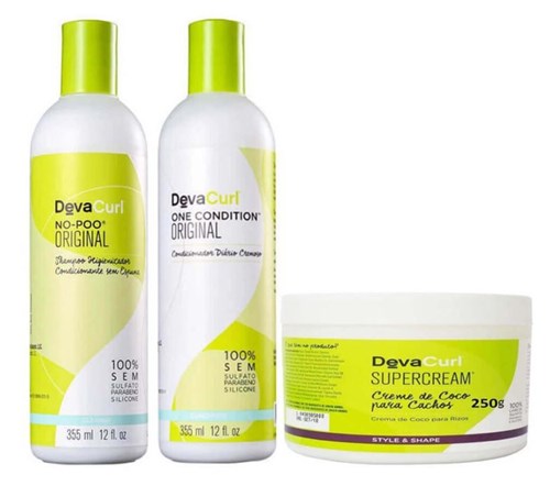Kit Deva Shampoo No-Poo +One Condition 2X355ml +Supercream 250G