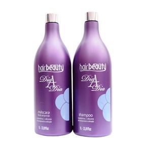 Kit Dia-A-Dia Shampoo e Máscara Pós Progressiva e Coloração Hair Beauty 1 Litro