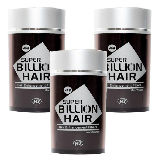Kit Disfarce para Calvície Preto 3un - 25g - Super Billion Hair