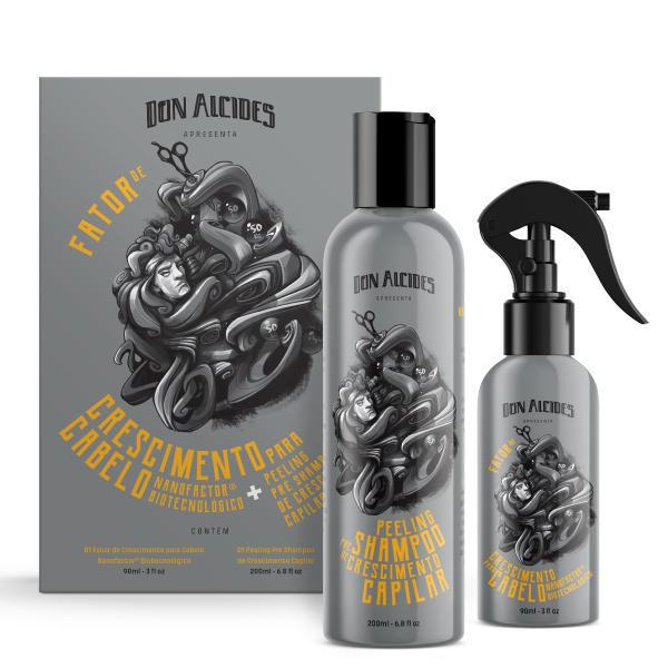 Kit Don Alcides Fator de Crescimento para Cabelo + Peeling Pré Shampoo