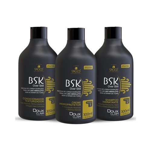 Kit Doux Clair Speed Ker BSK Over Still (Shampoo 300ml + Condicionador 300ml +Creme Hidroprotetor 300ml)