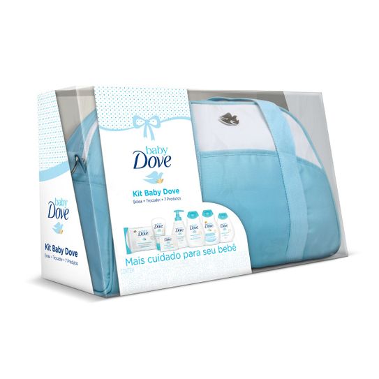 Kit Dove Baby Bolsa Azul com Lenço