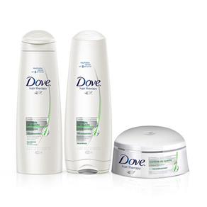 Kit Dove Controle de Queda Shampoo + Condicionador + Creme de Tratamento