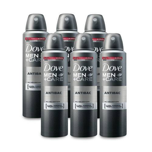 Kit Dove Men Antibac Desodorante Antitranspirante Aerosol 150ml Leve 6 Pague 4