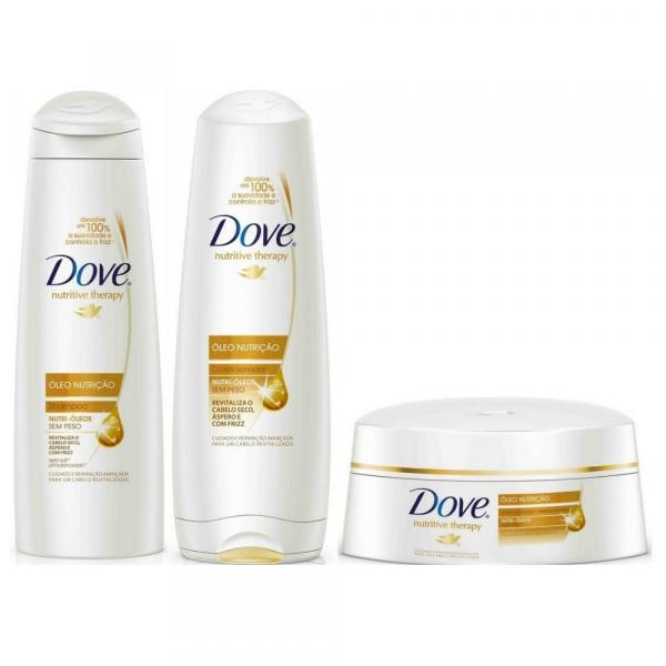 Kit Dove Óleo Nutrição Shampoo 400ml + Condicionador 400ml + Creme de Tratamento 350g - Dove