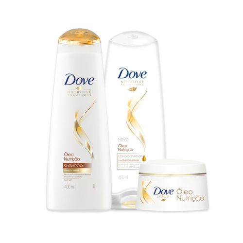 Kit Dove Óleo Nutricao Shampoo 400ml + Condiconador 400ml + Creme de Tratamento 350g