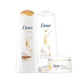 Kit Dove Óleo Nutrição Shampoo 400ml + Condiconador 400ml + Creme de Tratamento 350g