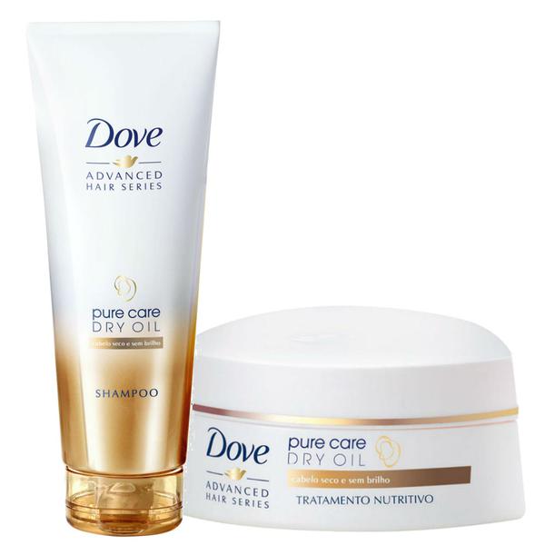 Kit Dove Pure Care Dry Oil Shampoo 200ml + Creme de Tratamento Capilar 350g - Dove