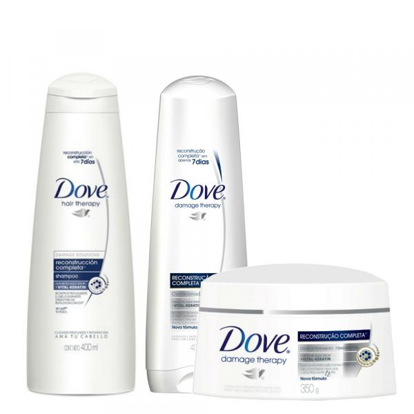 Kit Dove Reconstrução Completa Shampoo 400ml + Condicionador 400ml + Creme de Tratamento 350g - Dove