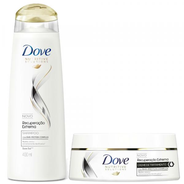 Kit Dove Recuperação Extrema Shampoo 400ml + Creme de Tratamento 350g - Dove