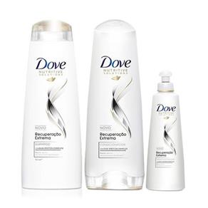 Kit Dove Recuperação Extrema Shampoo + Condicionador + Creme de Pentear