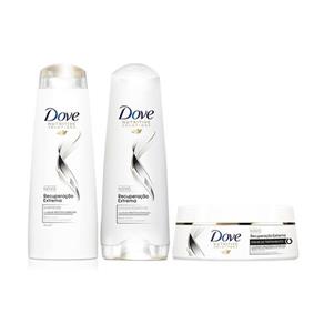 Kit Dove Recuperação Extrema Shampoo + Condicionador + Creme de Tratamento