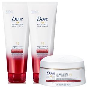 Kit Dove Regenerate Nutrition Shampoo 200ml 2 Unidades + Creme de Tratamento 350g