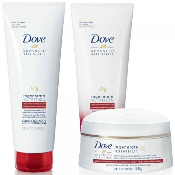 Kit Dove Regenerate Nutrition Shampoo + Condicionador 200ml + Creme de Tratamento