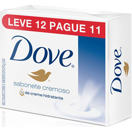 Kit Dove Sabonete Hidratante 90g Leve 12 Unidades Pague 11 Unidades